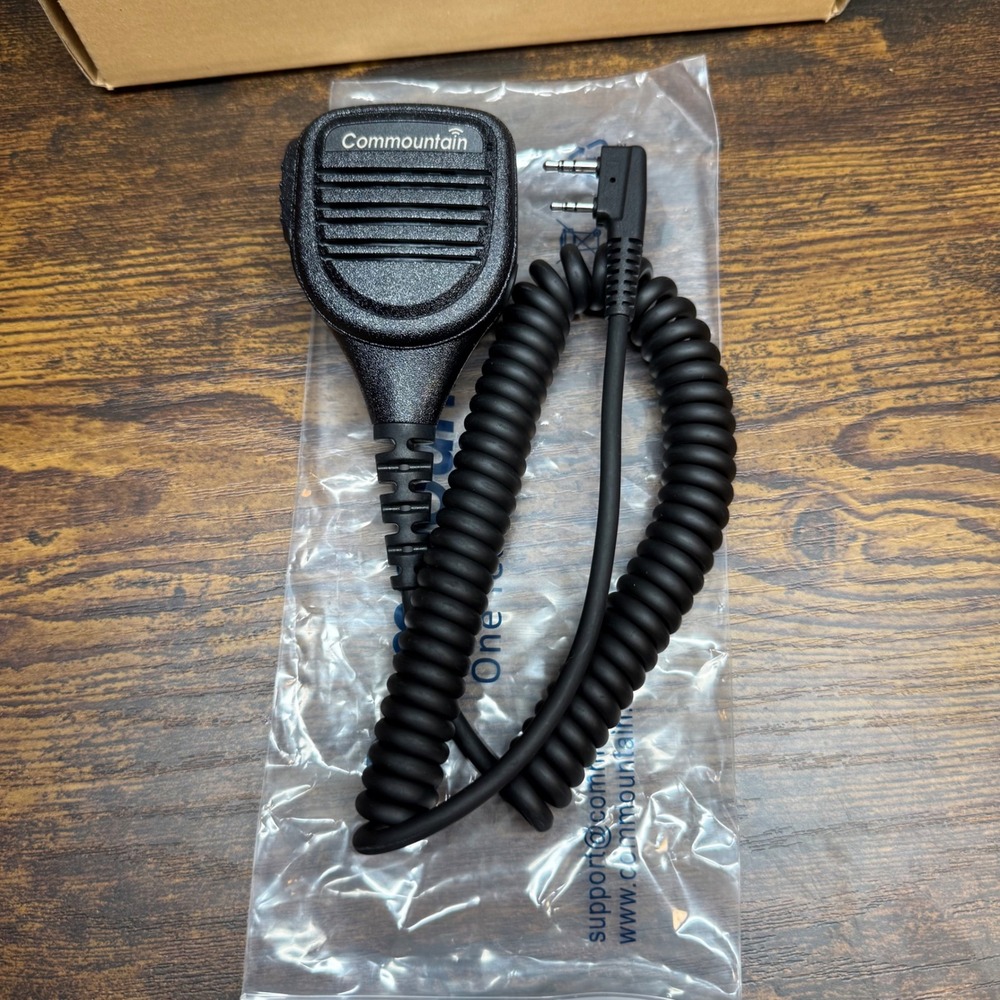 Commountain Heavy Duty Remote Mic for Kenwood Baofeng Two Pin Radio Black